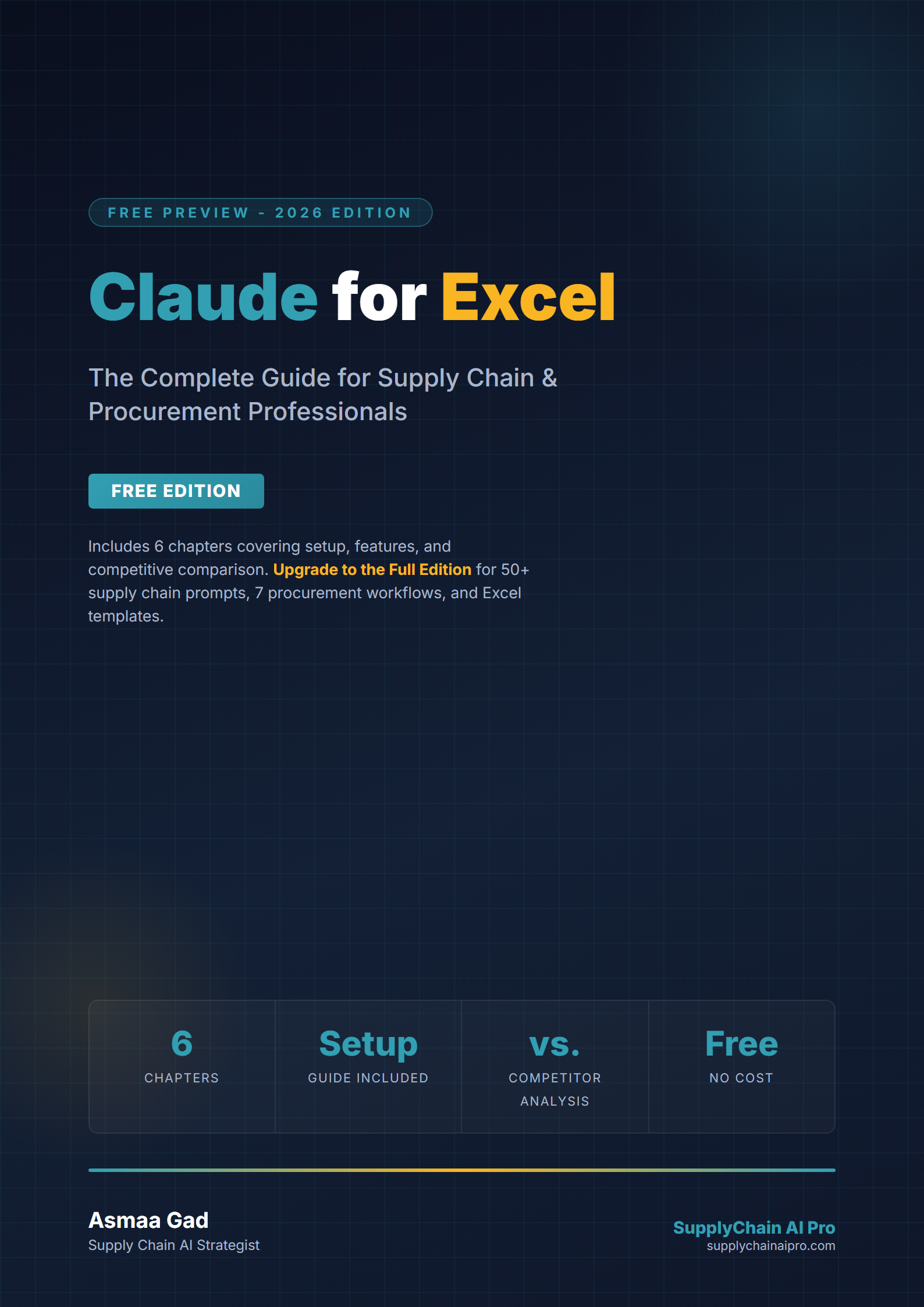 Claude for Excel Guide - Supply Chain AI Pro